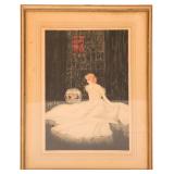 COURCELLES ART DECO MEDITATION LITHOGRAPH PRINT