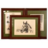 FRAMED R.H. PALENSKE RACE HORSE LITHOGRAPHS - LOT