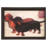 20TH C. DACHSHUND PRINT ON GLASS