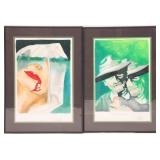 OIL PASTEL ON PAPER PORTRAITS SIGNED GARCIA - LOT