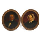19TH C. PORTRAITS OIL ON CANVAS PAINTINGS