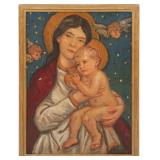 ELLIOT BOUTON TORREY MADONNA & CHILD OIL ON CANVAS