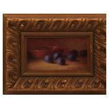 SARAH BENDER DE WOLFE STILL LIFE OF PLUMS PAINTING