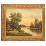 HOWARD ATKINSON LANDSCAPE OIL ON CANVAS PAINTING