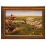 BRUMMETT ECHOHAWK 1873 MASSACRE OIL PAINTING