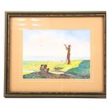 BRUMMETT ECHOHAWK NATIVE AMERICAN WATERCOLOR, 1980