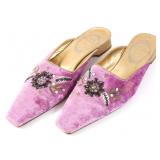 RENE CAOVILLA VELVET FLAT MULES