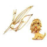 COROCRAFT AND ALICE CAVINESS BROOCHES - LOT OF 2
