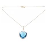 STAUER STERLING "HEART OF THE OCEAN" PENDANT