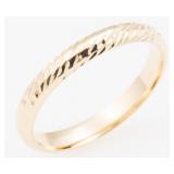 14K YELLOW GOLD HAMMER FINISH WEDDING BAND