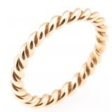 14K YELLOW GOLD TWIST DESIGN WEDDING BAND