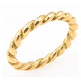 18K YELLOW GOLD TWIST DESIGN WEDDING BAND