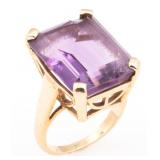 14K YELLOW GOLD AMETHYST COCKTAIL RING