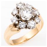 14K YELLOW GOLD DIAMOND COCKTAIL RING