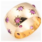 14K YELLOW GOLD & RUBY FASHION BAND