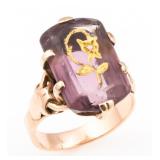14K YELLOW GOLD VICTORIAN ROSE OF SHARON RING