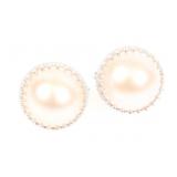 14K WHITE GOLD MABE PEARL CLIP-ON EARRINGS