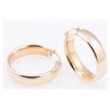 14K YELLOW GOLD HOOP EARRINGS 25MM