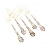 GORHAM STERLING SILVER OLD MEDICI FORKS - LOT OF 5