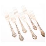 GORHAM STERLING SILVER OLD MEDICI FORKS - LOT OF 6