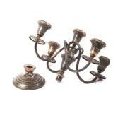 WEIGHTED STERLING SILVER CANDELABRA