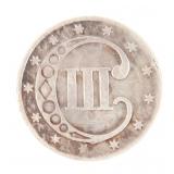 1853 US SILVER THREE CENT COIN