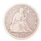 1875-CC US SILVER SEATED LIBERTY 20 CENT COIN