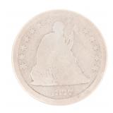 1877-CC US SILVER SEATED LIBERTY QUARTER DOLLAR