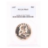 1957 US SILVER FRANKLIN HALF DOLLAR PCGS PROOF 65