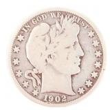 1902-O US SILVER BARBER HALF DOLLAR