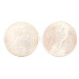 1922 & 1923 SILVER US PEACE DOLLARS - LOT OF 2