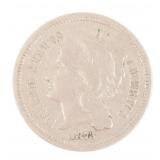 1873 US NICKEL THREE CENT PIECE "CLOSED 3"