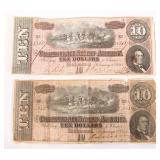 1864 $10 CONFEDERATE STATES OF AMERICA NOTES