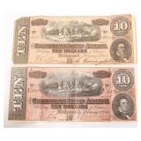 1864 $10 CONFEDERATE STATES OF AMERICA NOTES