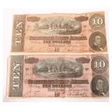 1864 $10 CONFEDERATE STATES OF AMERICA NOTES
