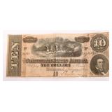 1864 $10 CONFEDERATE STATES OF AMERICA NOTE