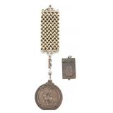 JOAN OF ARC INSPIRED LAPEL MIRROR W/ FOB & PENDANT