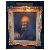 Antique Portrait of Old Man Signed Giovani Ciappa
