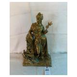 Vintage Brass Statue Depicting A Goddess