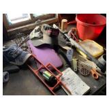 Misc Hats, Extention Cord, Shop Light Cage,