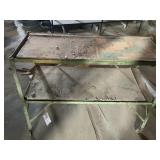 Vintage Metal Cart Table On Wheels