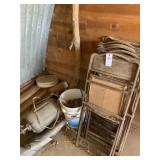 Metal Chairs, Scrap Wood And More