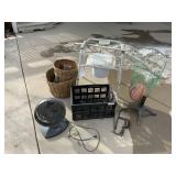 Portable Commode, Bushel Baskets, Fishing Net