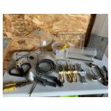 Bird Feeder, Vintage Sheers, Sprinklers, Shelf