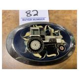 Decorative White Agco Tractor Belt Buckle