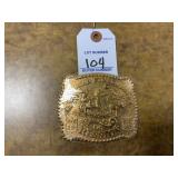 24 Karat Gold NFR Hesston 1985 Belt Buckle