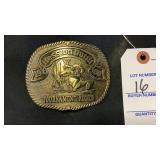 Hesston Outfit Tournament Rodeo 1986 Belt Buckle