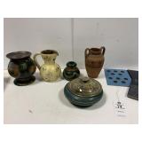 Pottery, Wood Candle Holders, Quarter Holders