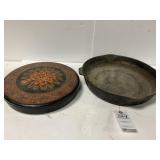 Wagner's 1891 Cast Iron Pan and Flower Dish