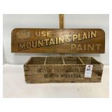 Mountain & Plain Paint Advertisement; Wood Box